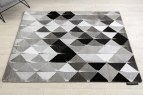 Koberec INTERO PLATIN 3D Trojuholníky, sivý