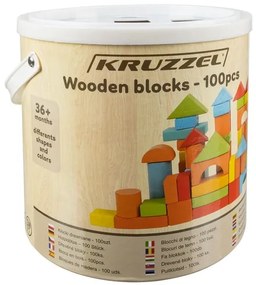 Kruzzel 22666 Drevené bloky - 100 ks
