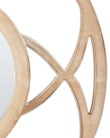 Okrúhle nástenné zrkadlo ø 60 cm svetlé drevo IZTAPALAPA Beliani