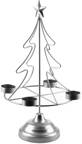 Vánoční svícen Br4on SANTA LILA 38 cm stříbrný