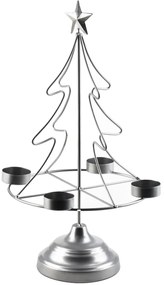 Vánoční svícen Br4on SANTA LILA 38 cm stříbrný