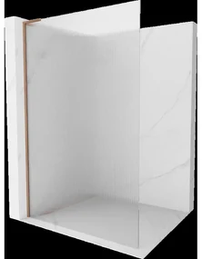 Mexen Kioto L sprchová stena Walk-in 100 x 200 cm, matná, brúsená meď - 800-100-103-65-09