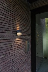 LUTEC Vonkajšie nástenné LED svietidlo LOTUS, 11 W, teplá biela, IP54, sivé