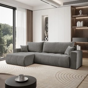 ROHOVÁ SEDAČKA TRAVIS WIND 21 ŠEDO HNEDÁ 277 x 143