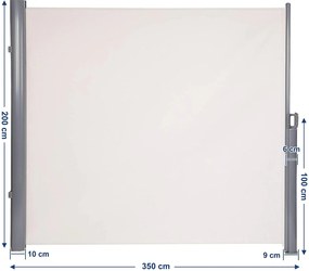 Bočná markíza 200 x 350 cm, béžová