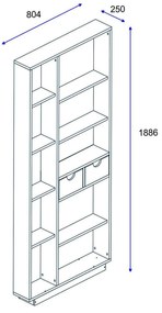 Regál Mubede (biela + orech) . Vlastná spoľahlivá doprava až k Vám domov. 1093000