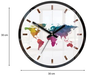 Nástenné hodiny Map farebné