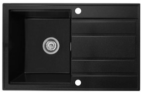 Gamma Modern 8050, 1-komorový granitový drez 790x500x210 mm, čierna škvrnitá, GMA-ZM-8050-BP