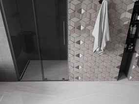 Mexen Velar L, posuvné sprchové dvere do otvoru 120 cm, 8mm šedé sklo, brúsený grafit, 871-120-003-41-95