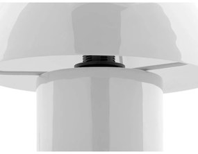 Biela stolová lampa s kovovým tienidlom (výška 20 cm) Fat Mushroom – Leitmotiv