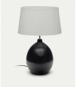 Čierno-biela stolová lampa s textilným tienidlom (výška 72 cm) Foixa – Kave Home