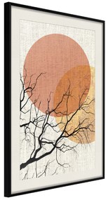 Artgeist Plagát - Double Moon [Poster] Veľkosť: 20x30, Verzia: Čierny rám s passe-partout