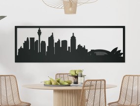 drevko Obraz Sydney panoráma Rozmer obrazu: 29,5 x 89 cm, Farba dekorácie: Čierna