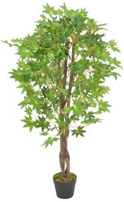 vidaXL Umelá rastlina, javor s kvetináčom, zelená 120 cm