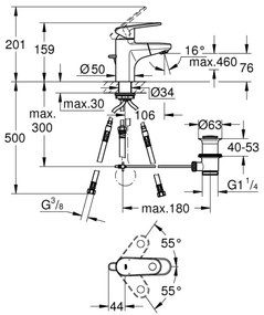 GROHE 33155002 - Umývadlová batéria EUROPLUS DN 15 lesklý chróm