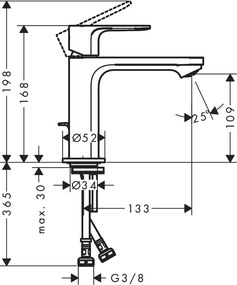 Hansgrohe Rebris E, umývadlová batéria, CoolStart, chrómová, HAN-72560000