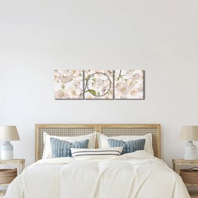 Obraz - Bloom with grace N⁰1 (s hodinami) (90x30 cm)