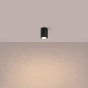 Stropné svietidlo Karbon, 1x čierne kovové tienidlo, (10 cm)