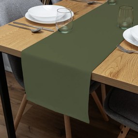 Biante Dekoračný behúň na stôl Rongo RG-081 Tmavý olivovo zelený 20x120 cm