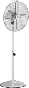 HOMCOM stojanový ventilátor 120 cm, ventilátor, nastaviteľná výška, 3 rýchlosti, nastaviteľný tilt uhol, oceľ, strieborný | Aosom
