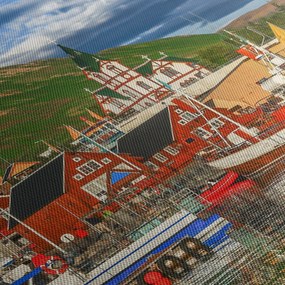 Obraz - Húsavík (s hodinami) (90x30 cm)