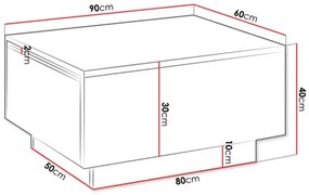 Konferenčný stolík Nasonat 90 x 90 (mramor biely) (s úl. priestorom). Vlastná spoľahlivá doprava až k Vám domov. 1103744