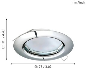 Eglo 94236 - SADA 3x LED Podhľadové svietidlo PENETO 3xGU10-LED/3W/230V