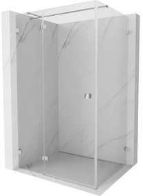 Mexen Lunar T, sklápací sprchový kút ľavý 125 x 110 cm, 8mm číre sklo, chrómový profil, 834T-125-110-01-00-L