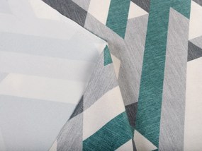 Biante Zamatový okrúhly obrus Tamara TMR-026 Zeleno-sivý designový cik-cak Ø 110 cm