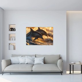 Obraz - Delfíny (90x60 cm)