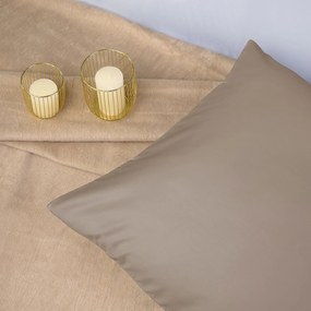 SATÉNOVÉ OBLIEČKY SATINLOVE CLASSIC 140X200 CM, 1KS 70X80 CM TMAVOBÉŽOVÉ