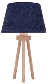 Duolla - Stolná lampa BOUCLE 1xE27/15W/230V pr. 28 cm modrá/drevo