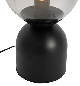 Stolná lampa Hotel Chic čierna s dymovým sklom - Pallon Trend