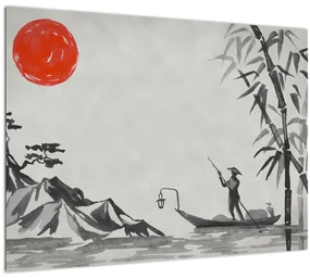 Sklenený obraz - Hora Fuji (70x50 cm)
