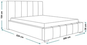 Čalúnená manželská posteľ ROSE 180 x 200