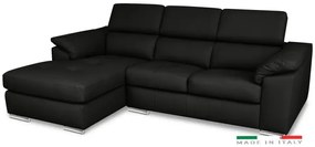 Kožená rohová sedacia súprava LOREN II, Ľavá, tm. sivá (madras - 125 dark grey)