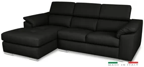 Kožená rohová sedacia súprava LOREN II, Ľavá, tm. sivá (madras - 125 dark grey)