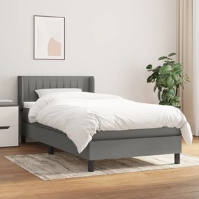 Boxspring posteľ s matracom tmavosivá 100x200 cm látka 3129850