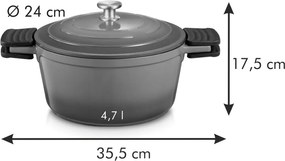 Hrniec s pokrievkou s nepriľnavým povrchom na indukciu 4.7 l Bordeaux - Tescoma