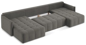 Tmavosivá rozkladacia/s úložným priestorom rohová pohovka (do tvaru "U") Moku – Makamii