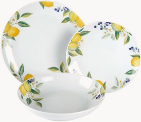 Porcelánová súprava riadu Lemon, 6 osôb, 18 ks