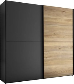 Šatníková skriňa Melton, 215 cm, grafit/dub mauvella