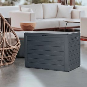 Úložný box WOODEBOX - 190L, 78x44x55cm, antracitová Prosperplast