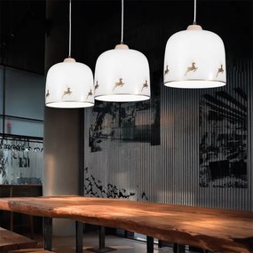 Kolarz A1352.31.Au.100-Luster na lanku NONNA 1xE27/60W/230V jelene dub/biela/zlatá