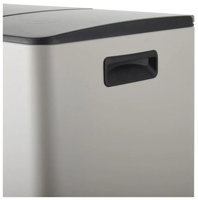 Taupe oceľový odpadkový kôš 2x20 l na triedený odpad/nášľapný Aliya – Spirella