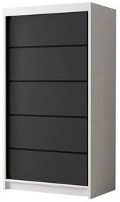 Šatníková skriňa LIVIO 4, 96,8x200x58,1, biela/čierna