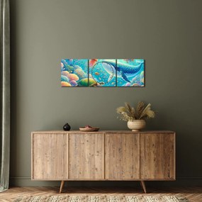 Obraz - Svet pod hladinou (s hodinami) (90x30 cm)