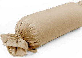 Biante Zamatový vankúš valec bonbon Velvet Prémium SVP-006 Pieskovo béžový 15x100 cm