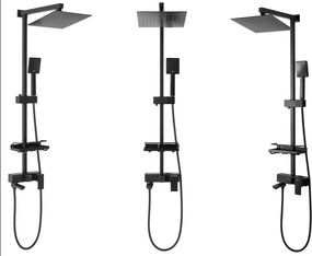 Rea Jack, sprchový set s otočným vaňovým výtokom, čierna matná, REA-P7009