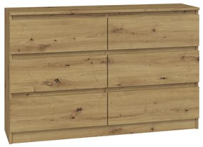 Komoda Musecalo 6 120 (dub artisan). Akcia -19%. Vlastná spoľahlivá doprava až k Vám domov. 1132810